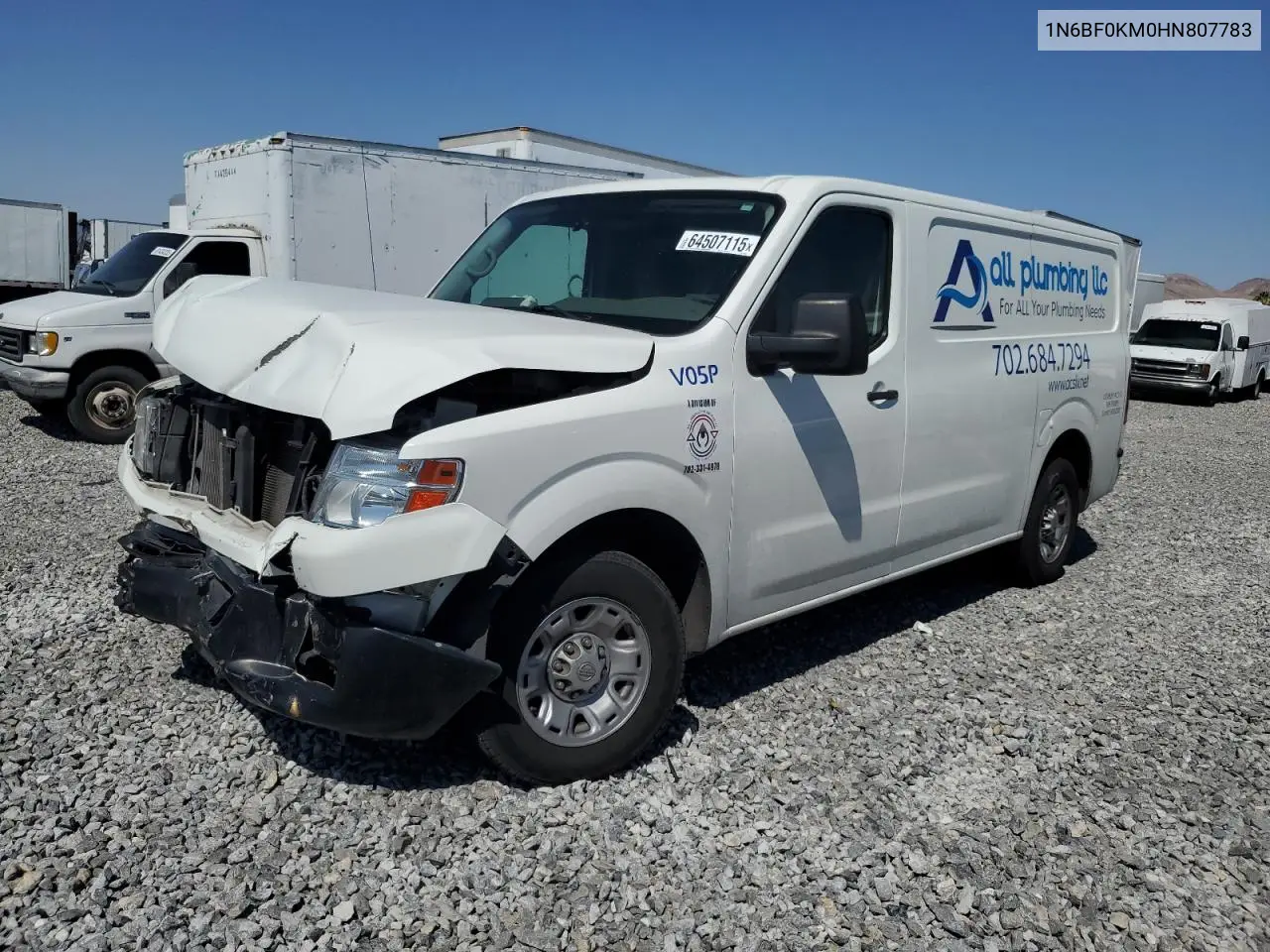 2017 Nissan Nv 1500 S VIN: 1N6BF0KM0HN807783 Lot: 64507115