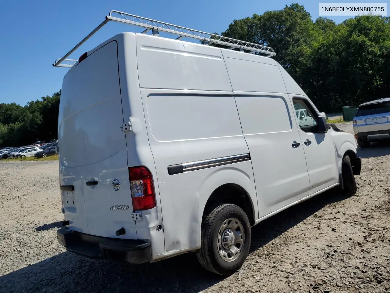 2021 Nissan Nv 2500 S VIN: 1N6BF0LYXMN800755 Lot: 65712665