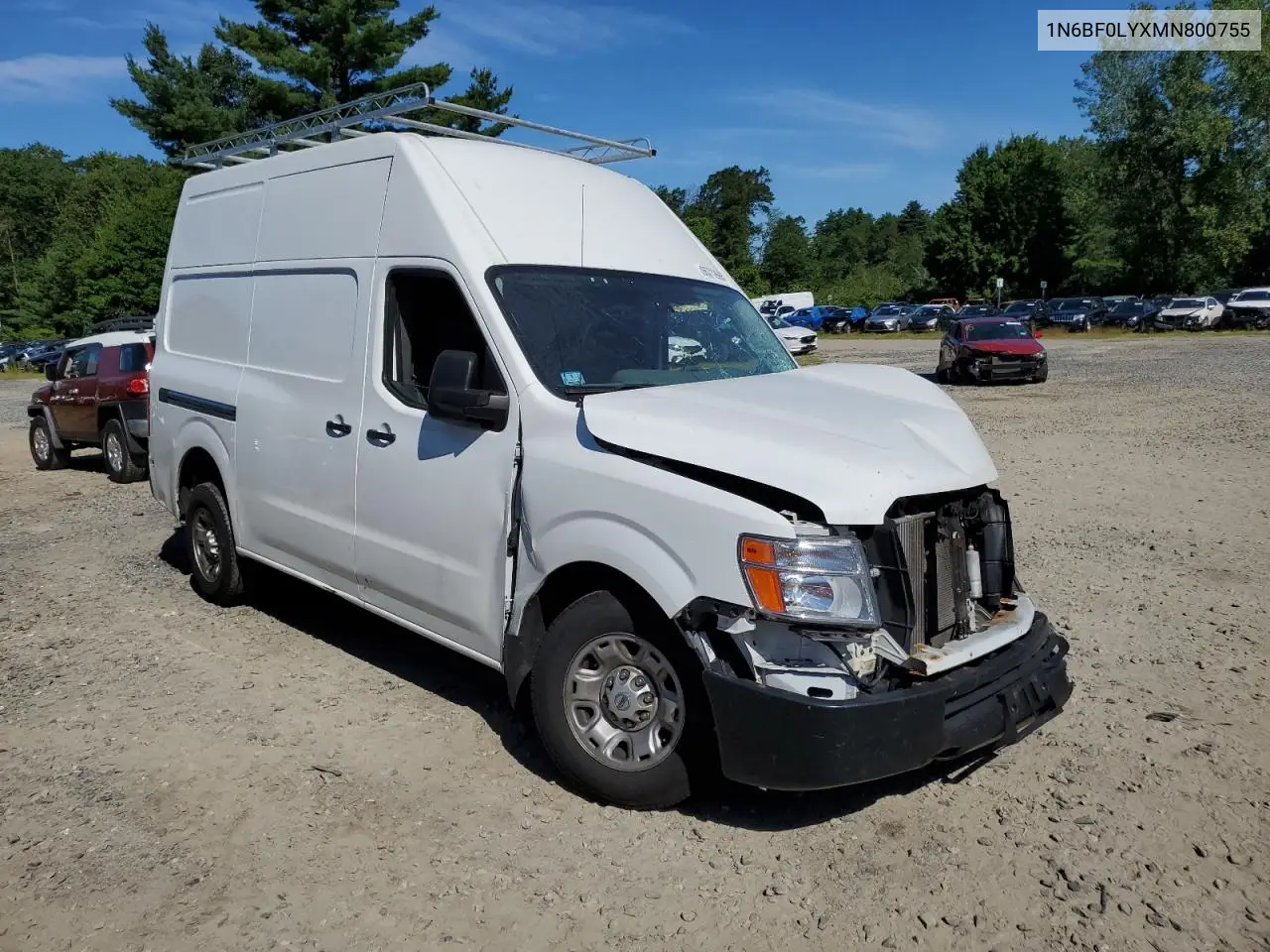2021 Nissan Nv 2500 S VIN: 1N6BF0LYXMN800755 Lot: 65712665