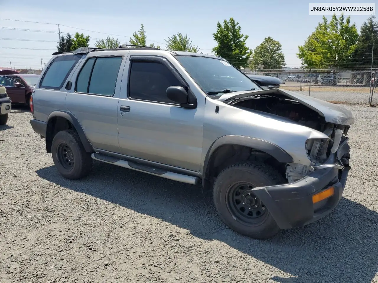 1998 Nissan Pathfinder Le VIN: JN8AR05Y2WW222588 Lot: 60874565