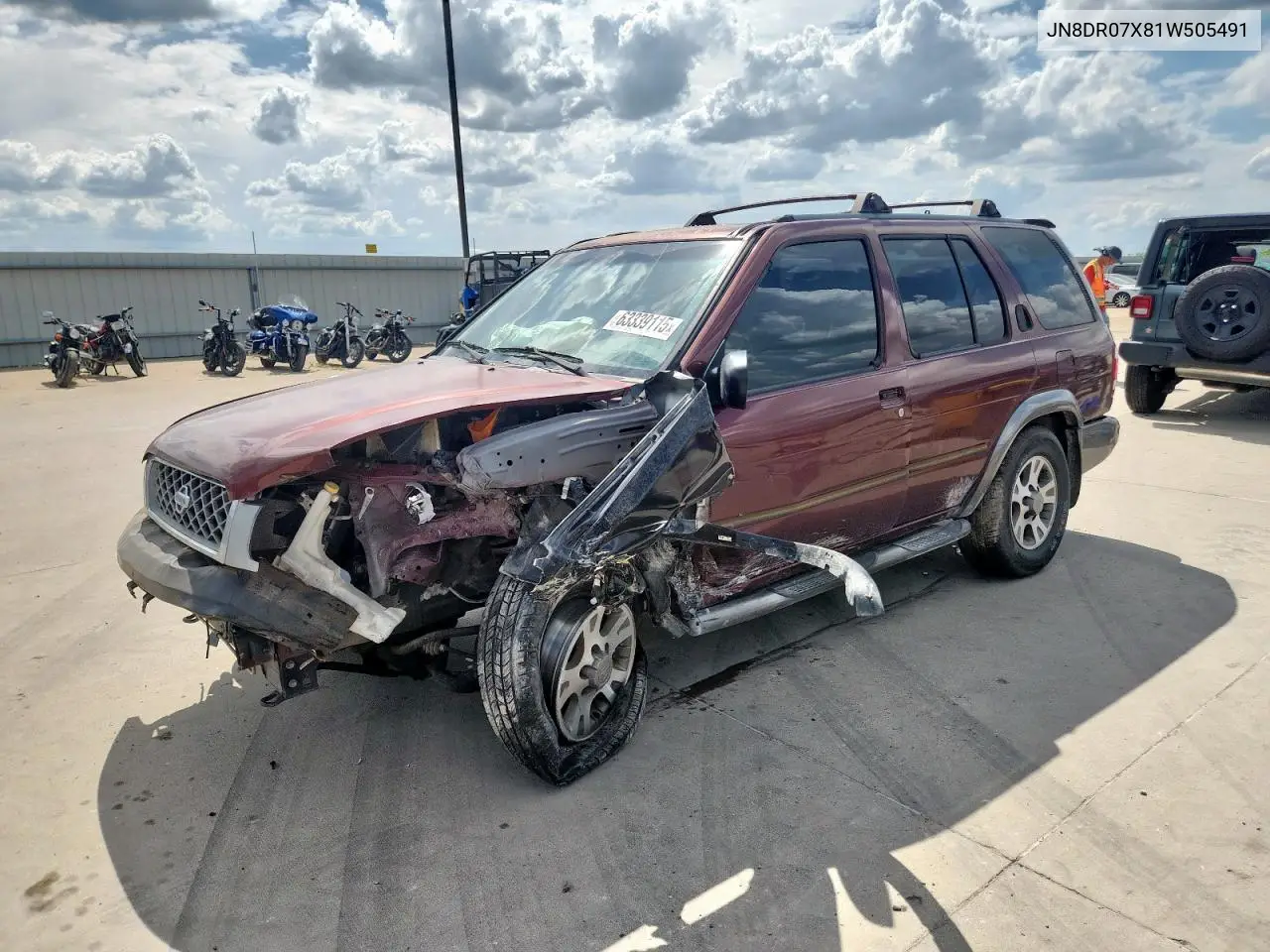 2001 Nissan Pathfinder Le VIN: JN8DR07X81W505491 Lot: 63339115