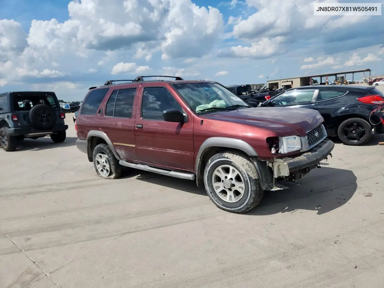 2001 Nissan Pathfinder Le VIN: JN8DR07X81W505491 Lot: 63339115