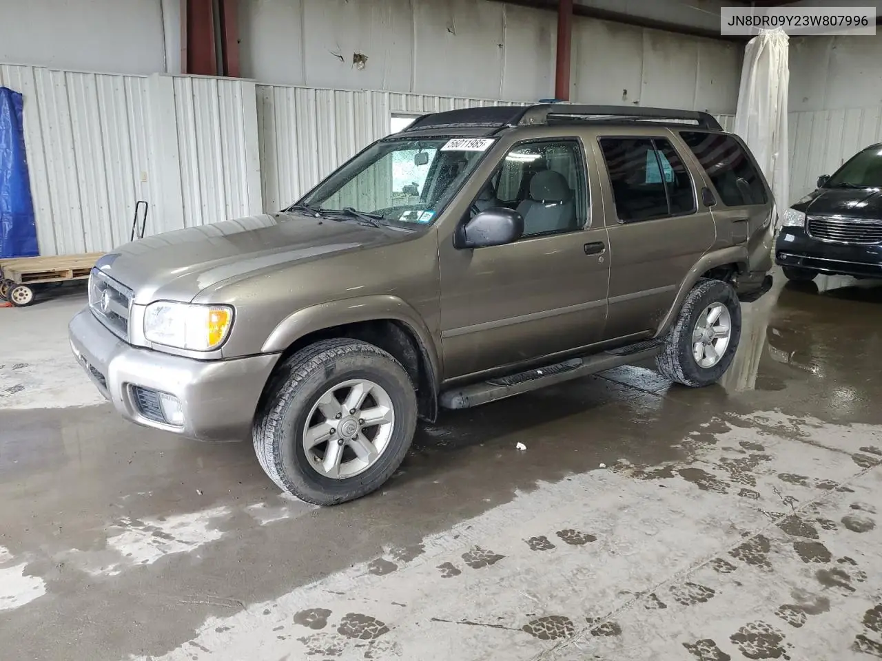 2003 Nissan Pathfinder Le VIN: JN8DR09Y23W807996 Lot: 56011985