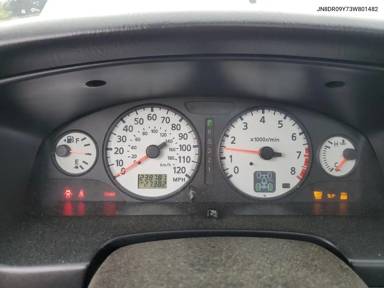 2003 Nissan Pathfinder Le VIN: JN8DR09Y73W801482 Lot: 56216005