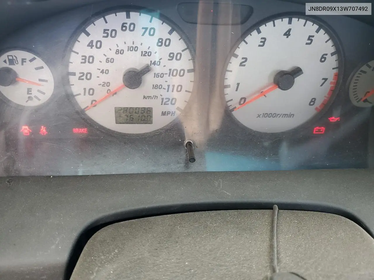 2003 Nissan Pathfinder Le VIN: JN8DR09X13W707492 Lot: 60746795