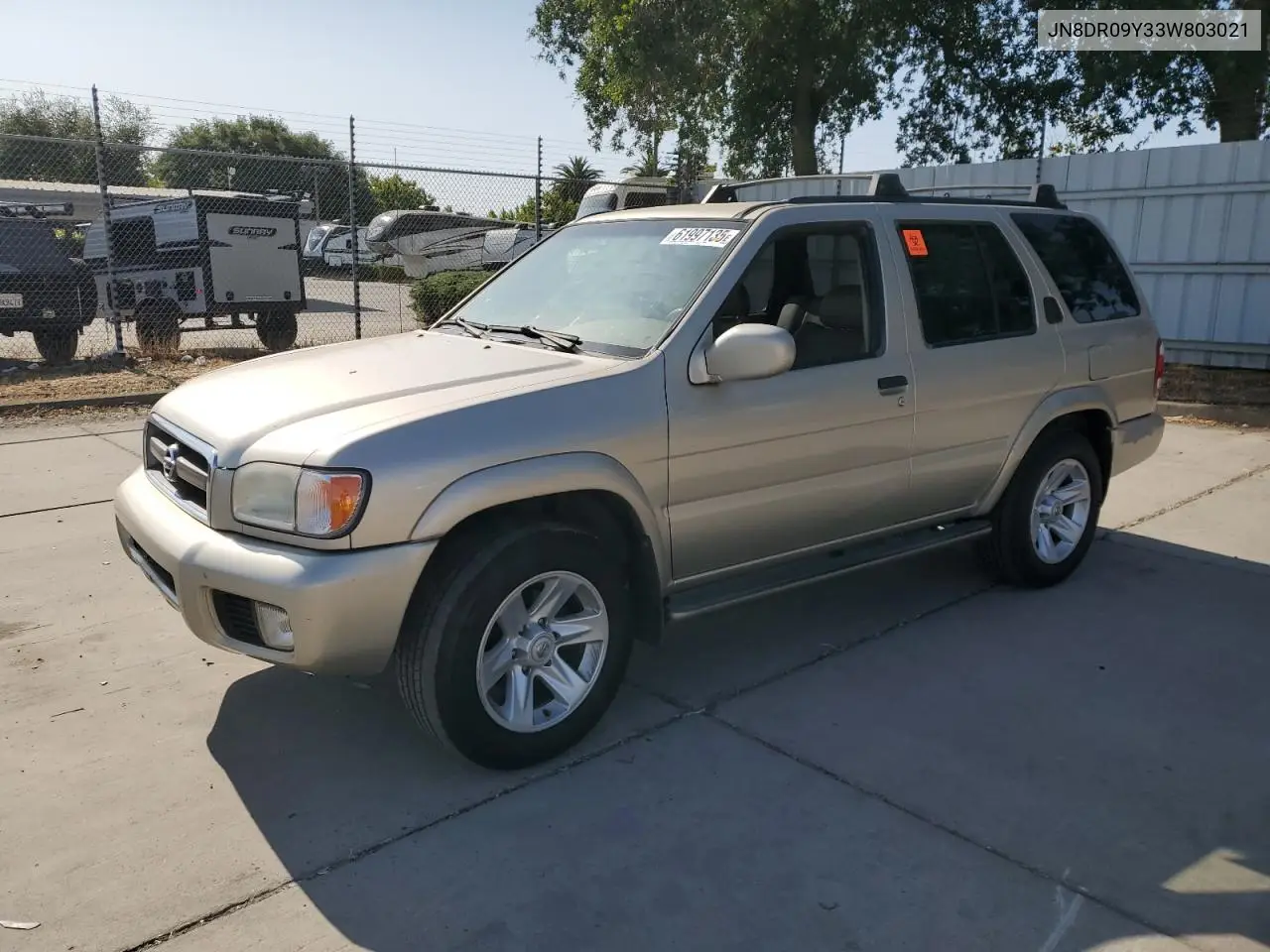 2003 Nissan Pathfinder Le VIN: JN8DR09Y33W803021 Lot: 61997135
