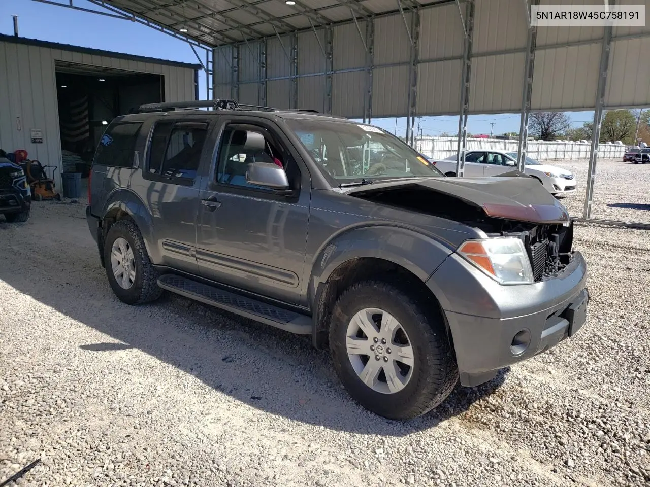 2005 Nissan Pathfinder Le VIN: 5N1AR18W45C758191 Lot: 52983865