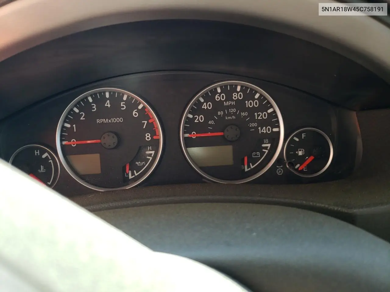 2005 Nissan Pathfinder Le VIN: 5N1AR18W45C758191 Lot: 52983865