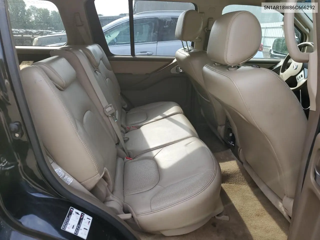 2006 Nissan Pathfinder Le VIN: 5N1AR18W86C666292 Lot: 62343855