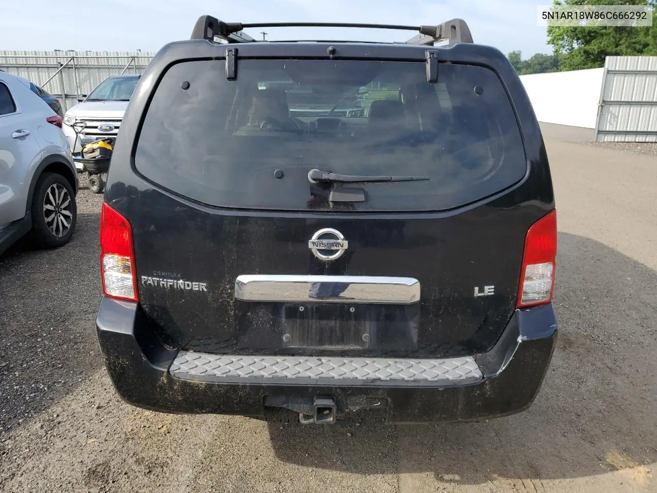 2006 Nissan Pathfinder Le VIN: 5N1AR18W86C666292 Lot: 62343855