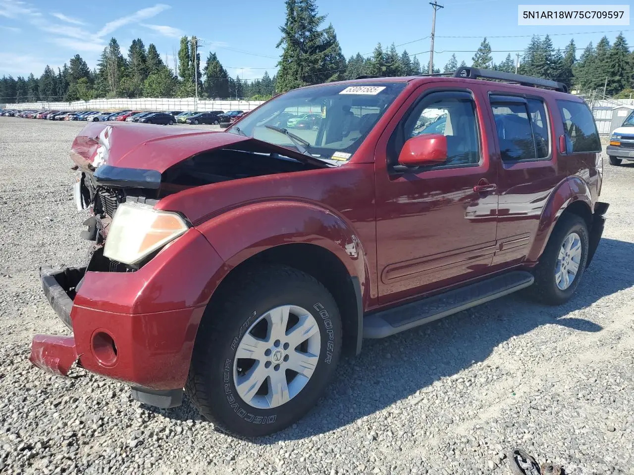 2005 Nissan Pathfinder Le VIN: 5N1AR18W75C709597 Lot: 63061585