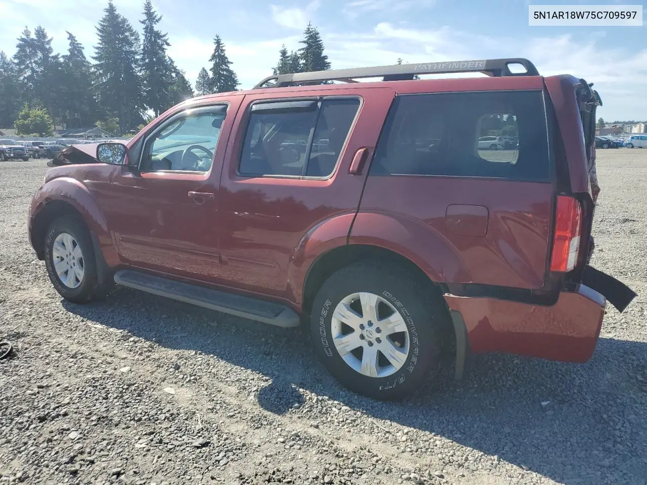 2005 Nissan Pathfinder Le VIN: 5N1AR18W75C709597 Lot: 63061585