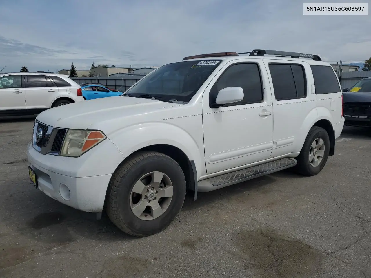 2006 Nissan Pathfinder Le VIN: 5N1AR18U36C603597 Lot: 48359265