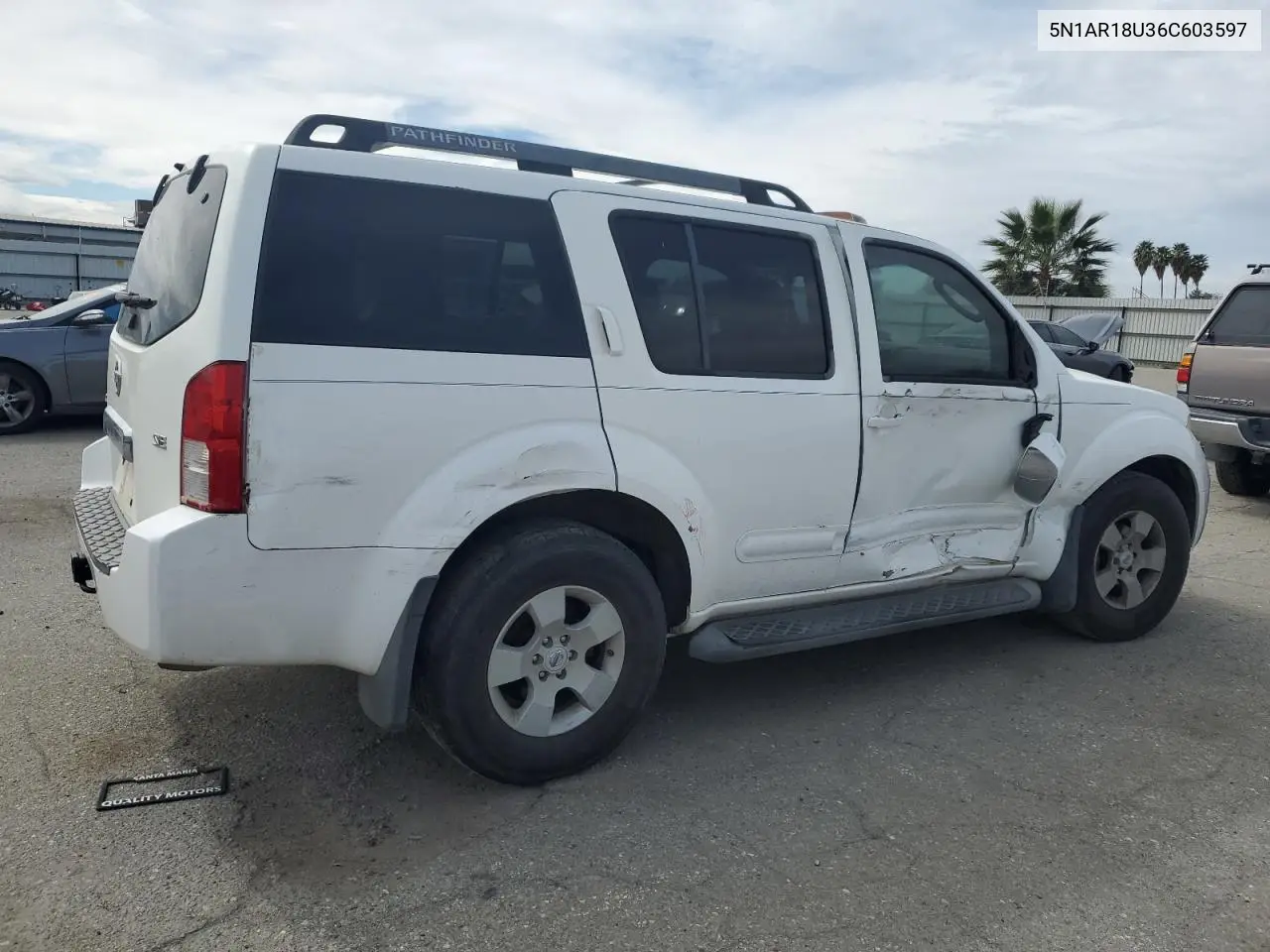 2006 Nissan Pathfinder Le VIN: 5N1AR18U36C603597 Lot: 48359265