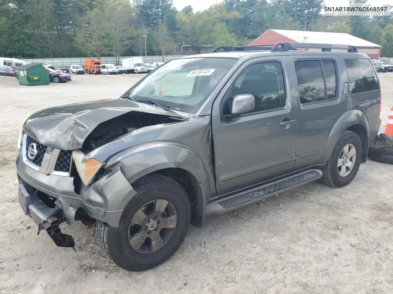 2006 Nissan Pathfinder Le VIN: 5N1AR18W76C668597 Lot: 56139745