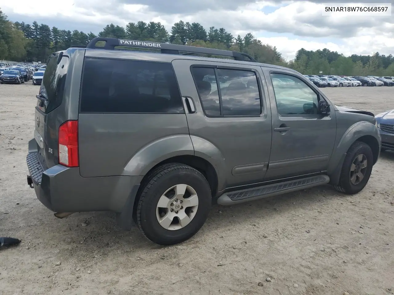 2006 Nissan Pathfinder Le VIN: 5N1AR18W76C668597 Lot: 56139745