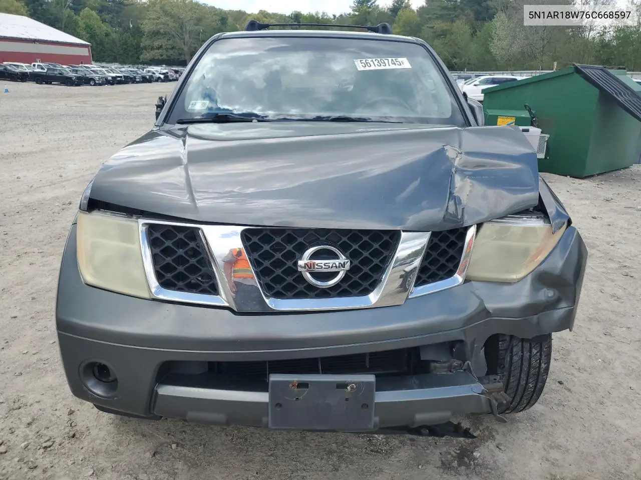 2006 Nissan Pathfinder Le VIN: 5N1AR18W76C668597 Lot: 56139745