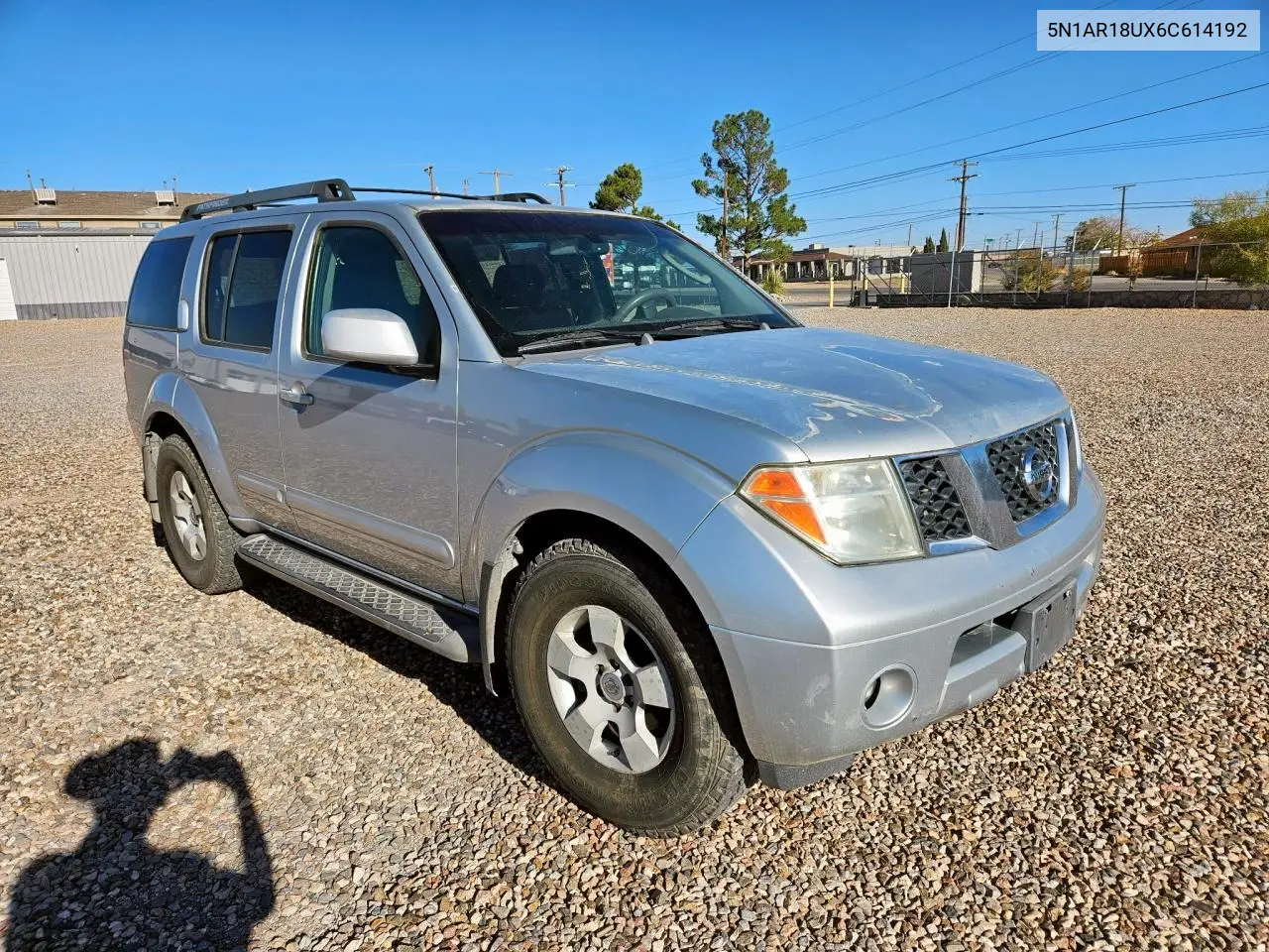 2006 Nissan Pathfinder Le VIN: 5N1AR18UX6C614192 Lot: 57297825