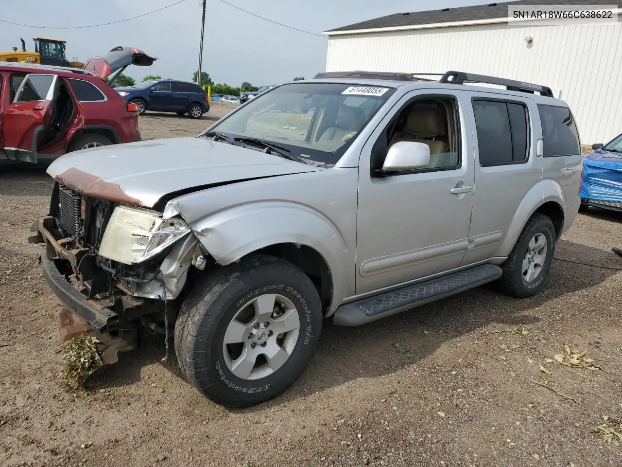 2006 Nissan Pathfinder Le VIN: 5N1AR18W66C638622 Lot: 61448055