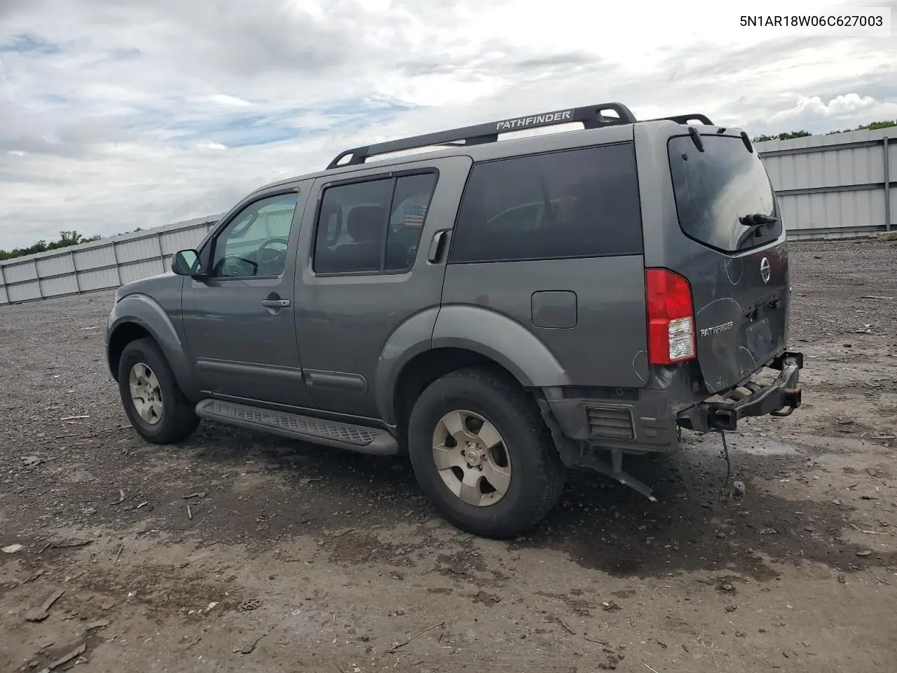 2006 Nissan Pathfinder Le VIN: 5N1AR18W06C627003 Lot: 63291225