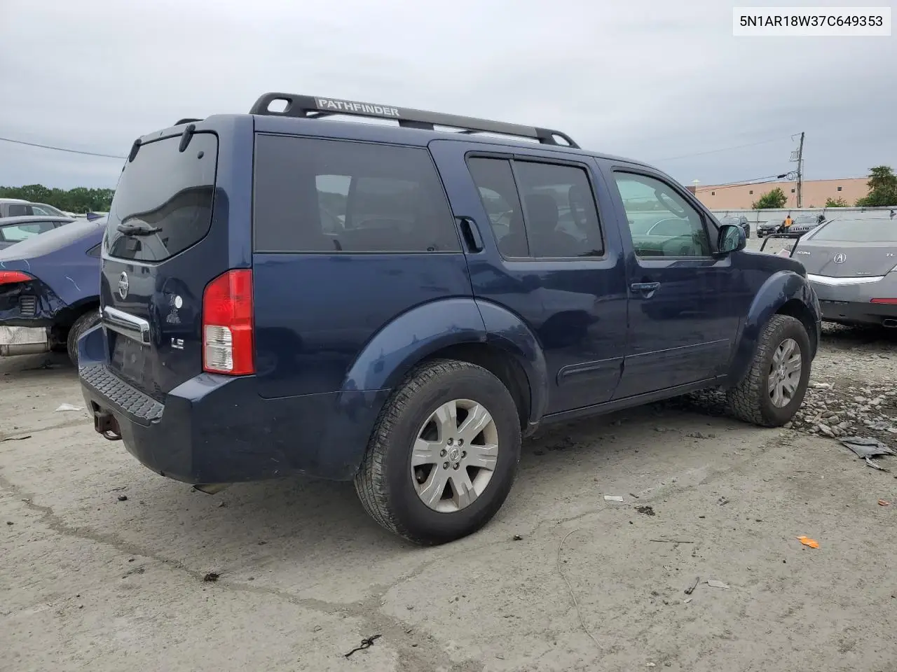 2007 Nissan Pathfinder Le VIN: 5N1AR18W37C649353 Lot: 61217745