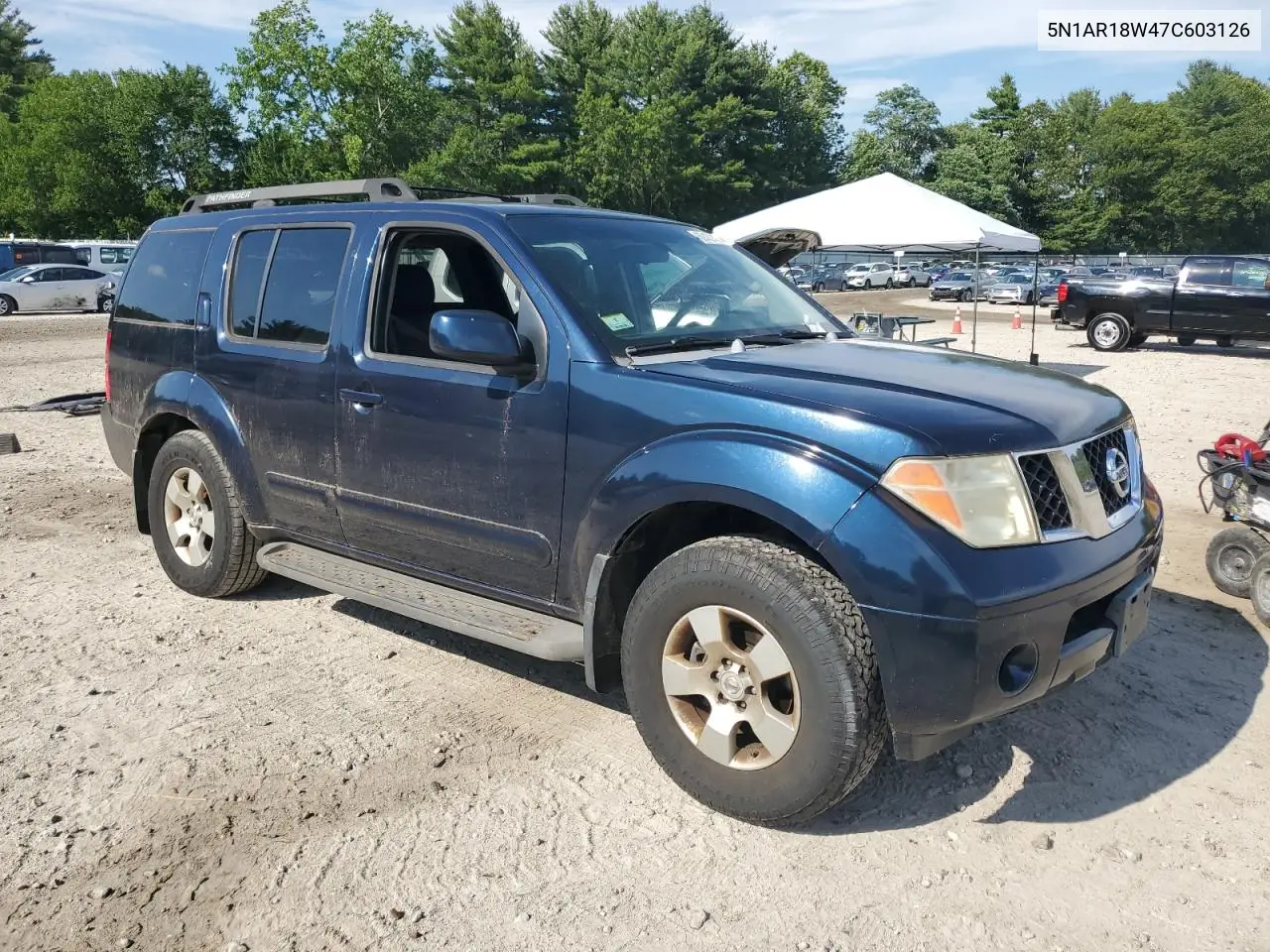 2007 Nissan Pathfinder Le VIN: 5N1AR18W47C603126 Lot: 62457455