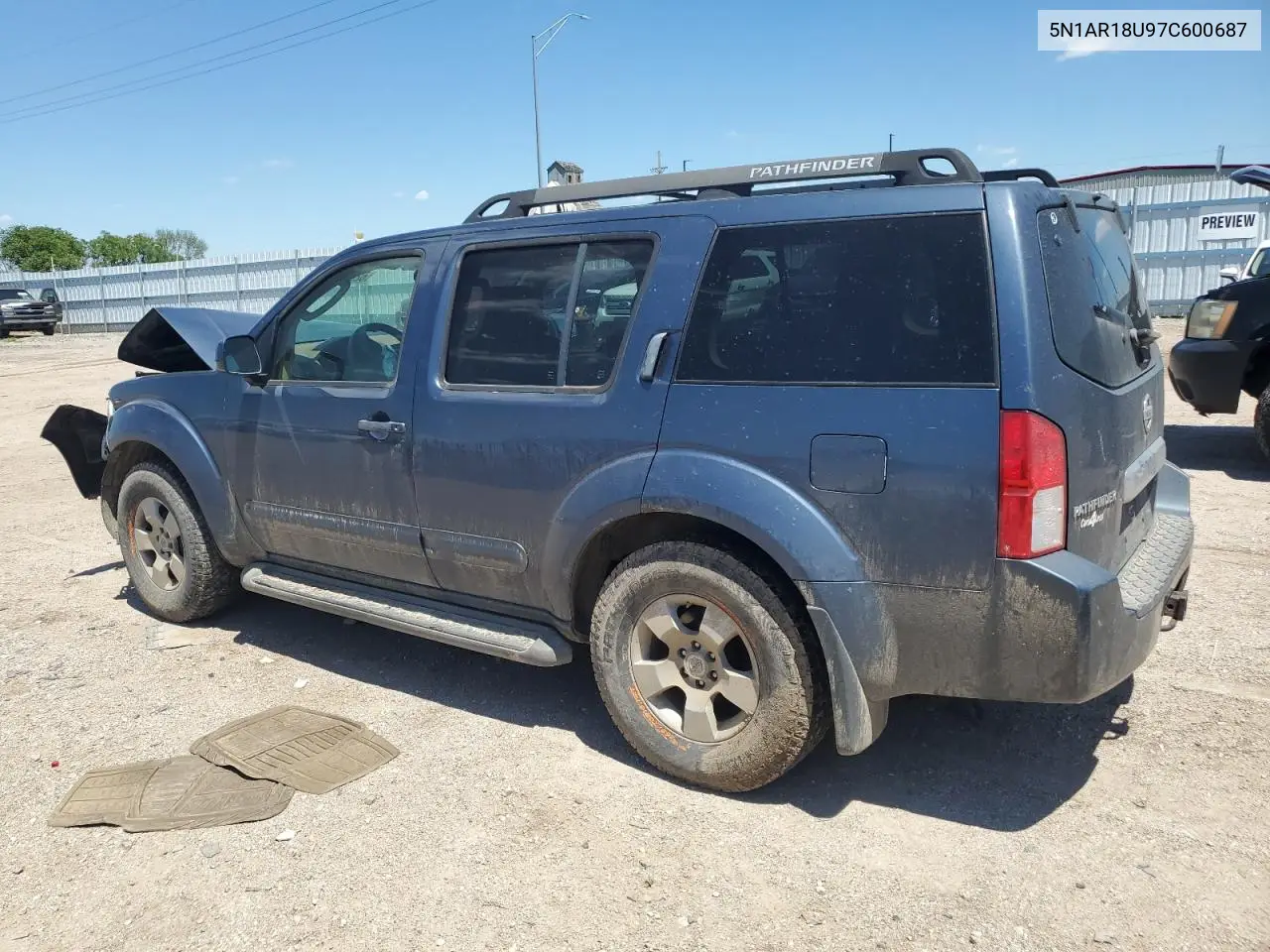 2007 Nissan Pathfinder Le VIN: 5N1AR18U97C600687 Lot: 62911825