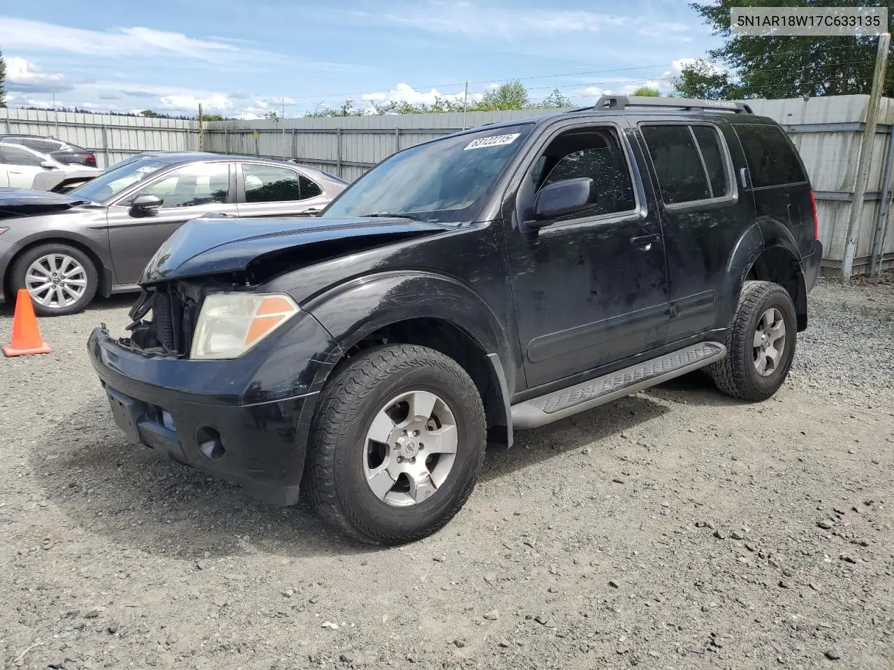 2007 Nissan Pathfinder Le VIN: 5N1AR18W17C633135 Lot: 63122215