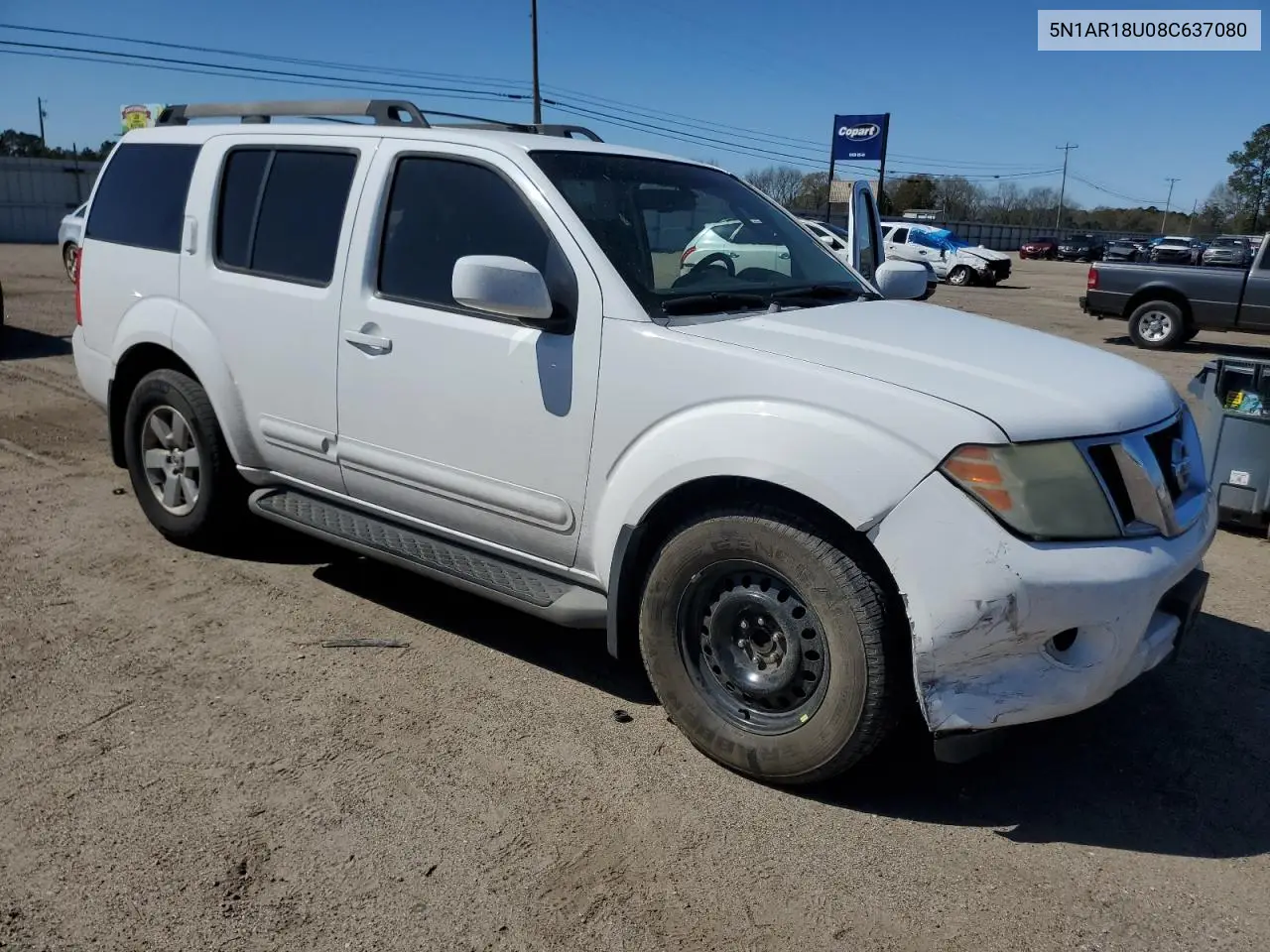 2008 Nissan Pathfinder S VIN: 5N1AR18U08C637080 Lot: 49217505