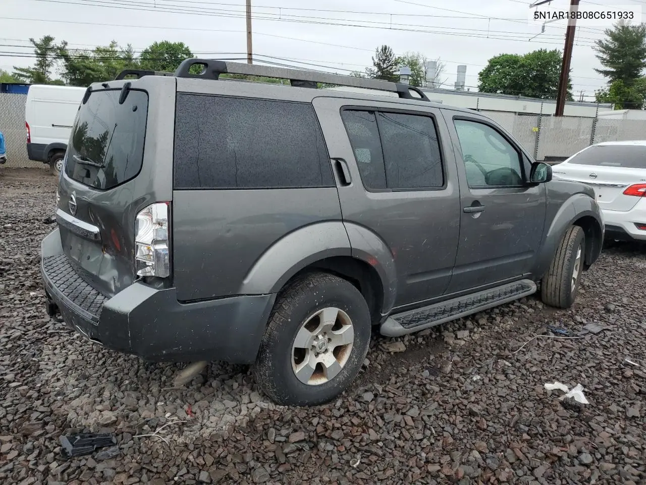 2008 Nissan Pathfinder S VIN: 5N1AR18B08C651933 Lot: 51918165