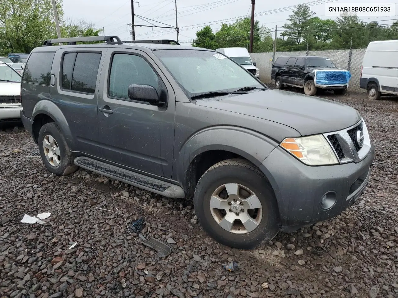 2008 Nissan Pathfinder S VIN: 5N1AR18B08C651933 Lot: 51918165