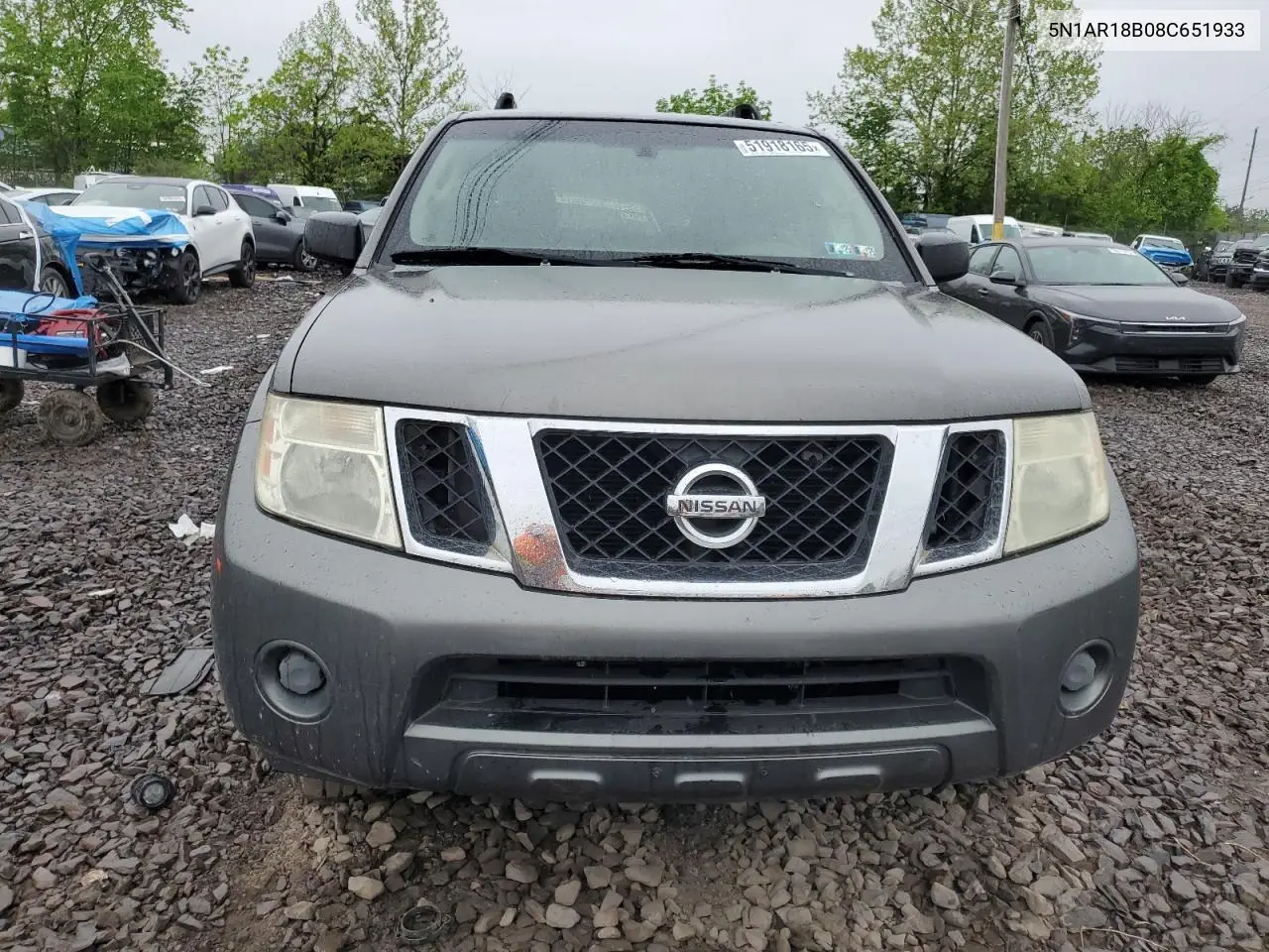 2008 Nissan Pathfinder S VIN: 5N1AR18B08C651933 Lot: 51918165