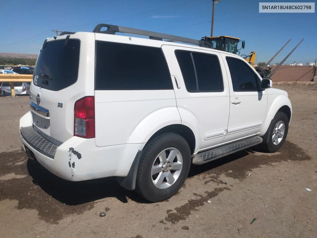 2008 Nissan Pathfinder S VIN: 5N1AR18U48C602798 Lot: 53104175