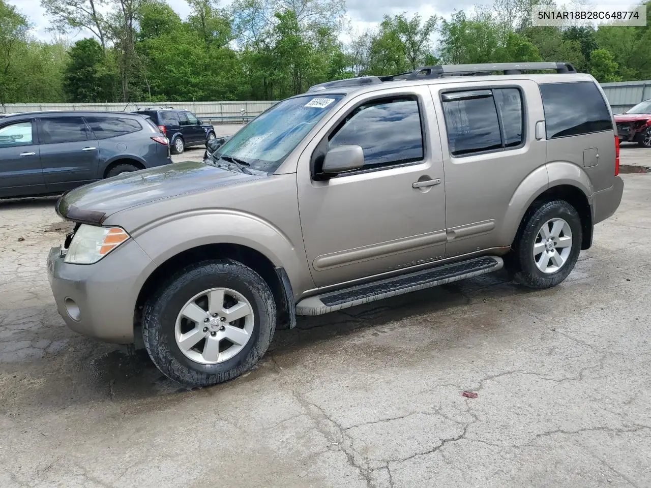 2008 Nissan Pathfinder S VIN: 5N1AR18B28C648774 Lot: 56690485