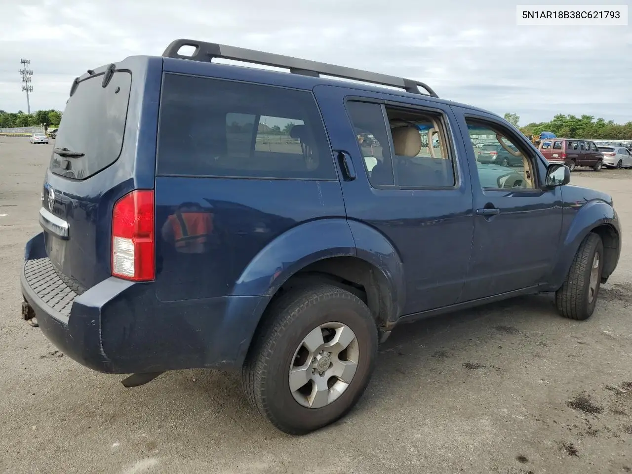 2008 Nissan Pathfinder S VIN: 5N1AR18B38C621793 Lot: 62580165