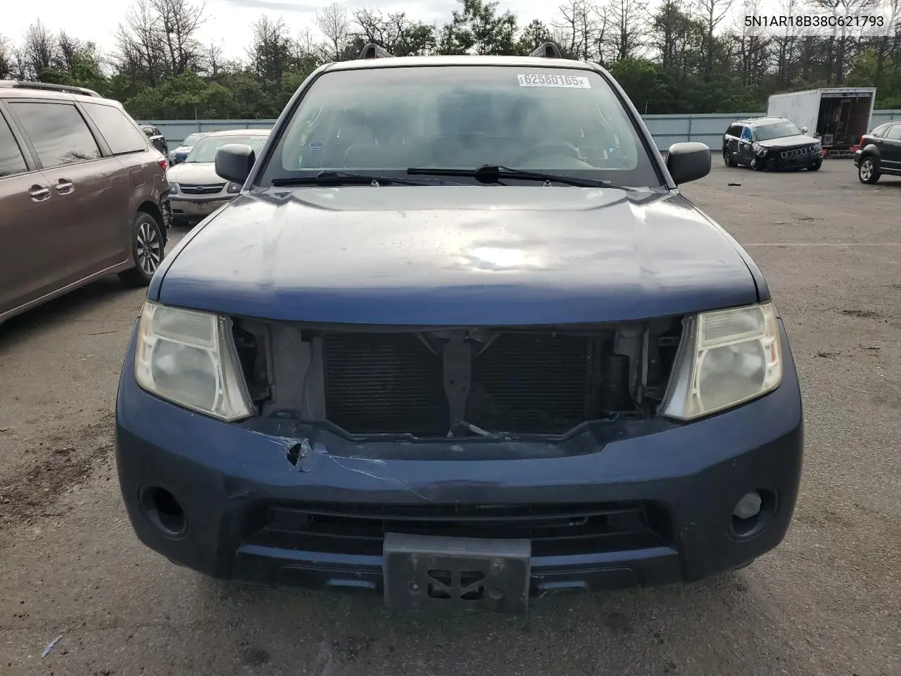 2008 Nissan Pathfinder S VIN: 5N1AR18B38C621793 Lot: 62580165