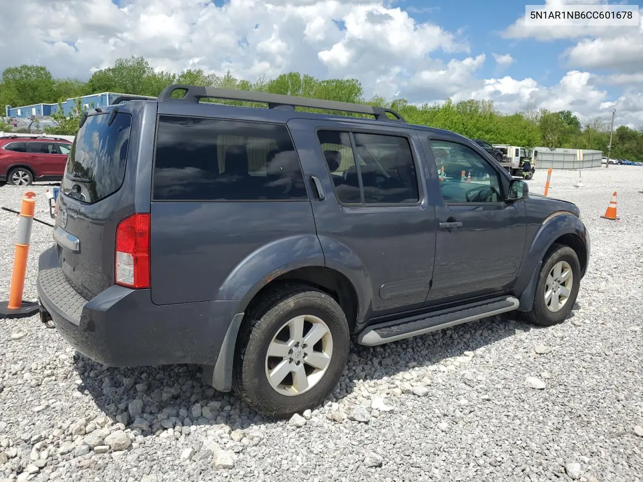 2012 Nissan Pathfinder S VIN: 5N1AR1NB6CC601678 Lot: 57247705