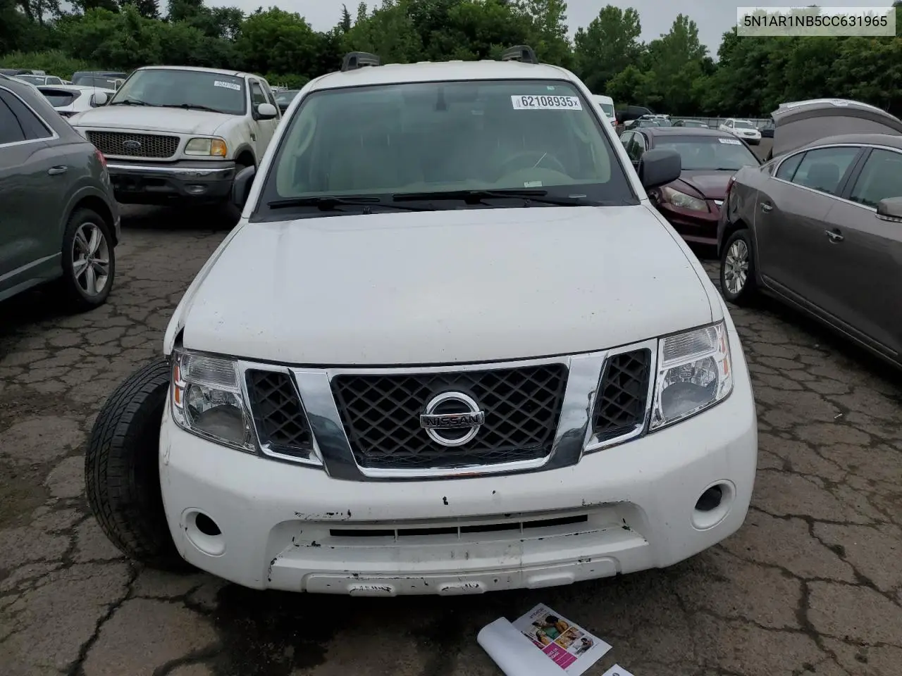 2012 Nissan Pathfinder S VIN: 5N1AR1NB5CC631965 Lot: 62108935