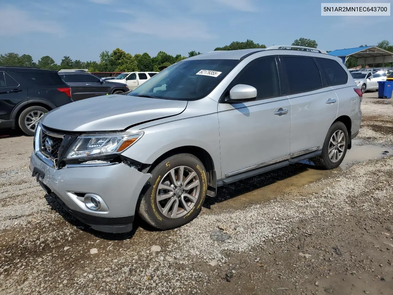 2014 Nissan Pathfinder S VIN: 5N1AR2MN1EC643700 Lot: 62179355