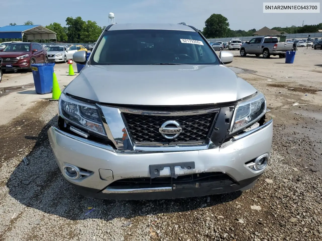 2014 Nissan Pathfinder S VIN: 5N1AR2MN1EC643700 Lot: 62179355