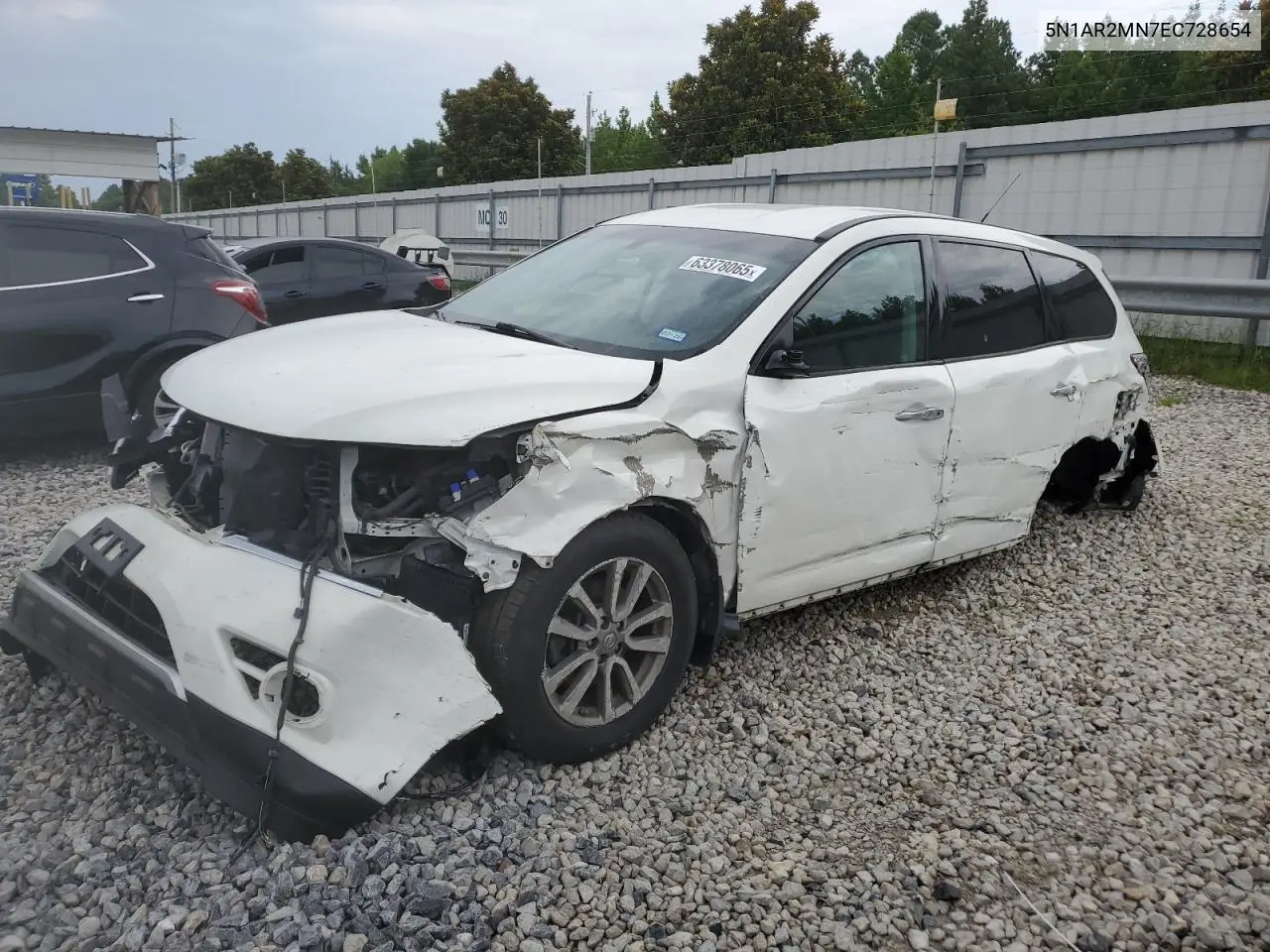 2014 Nissan Pathfinder S VIN: 5N1AR2MN7EC728654 Lot: 63378065
