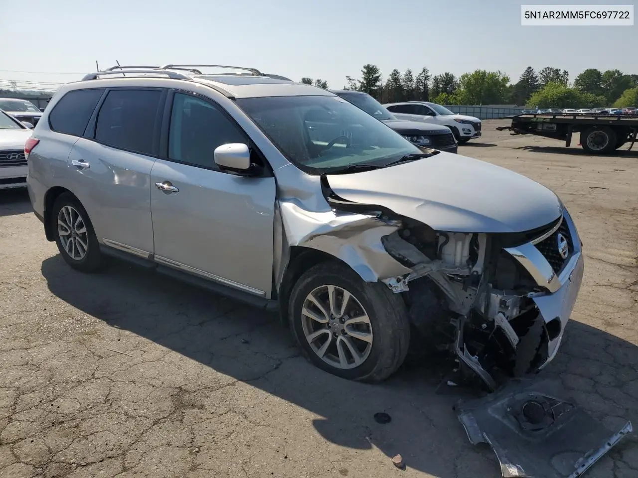 2015 Nissan Pathfinder S VIN: 5N1AR2MM5FC697722 Lot: 61791745