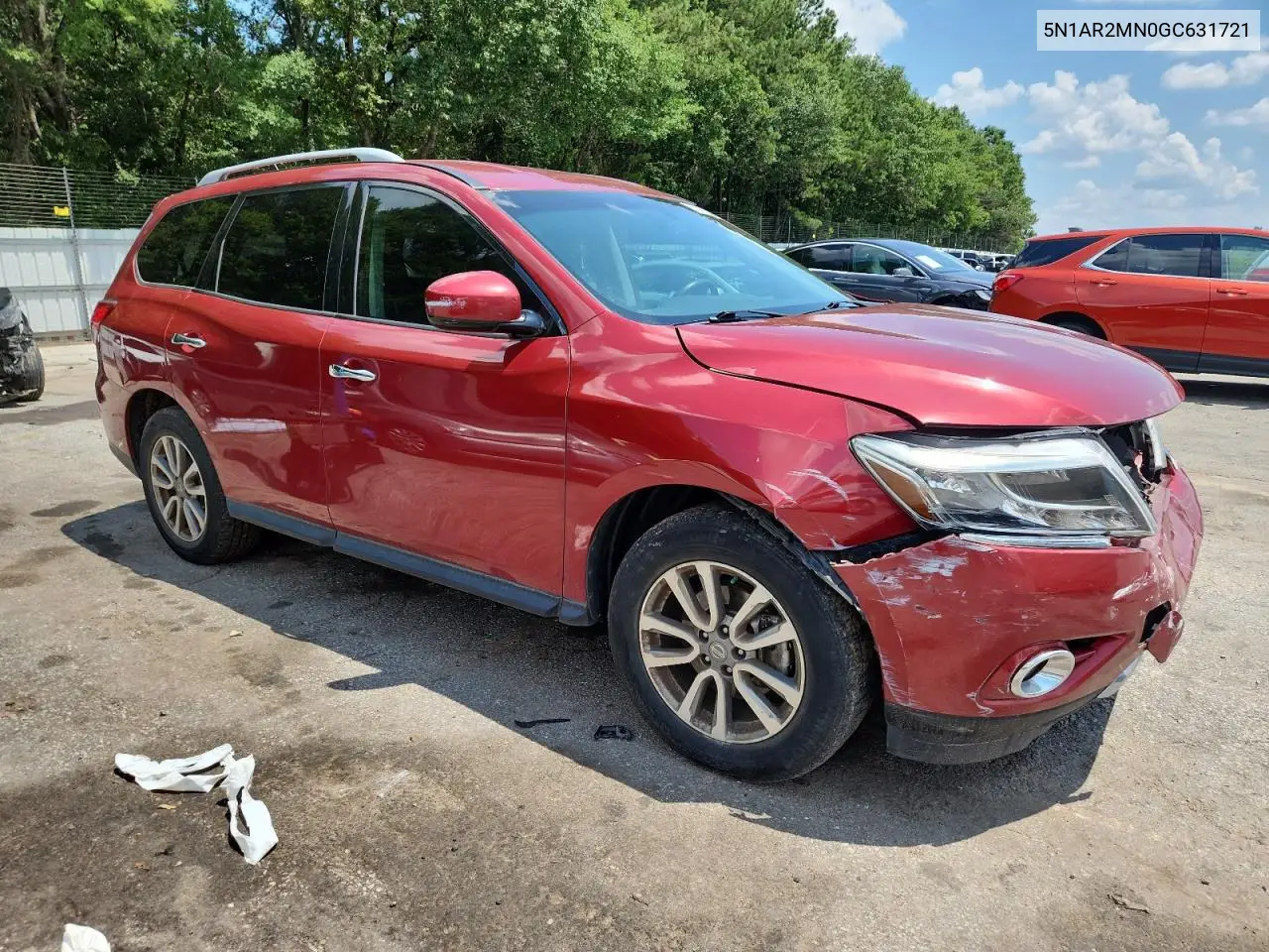2016 Nissan Pathfinder S VIN: 5N1AR2MN0GC631721 Lot: 62662545
