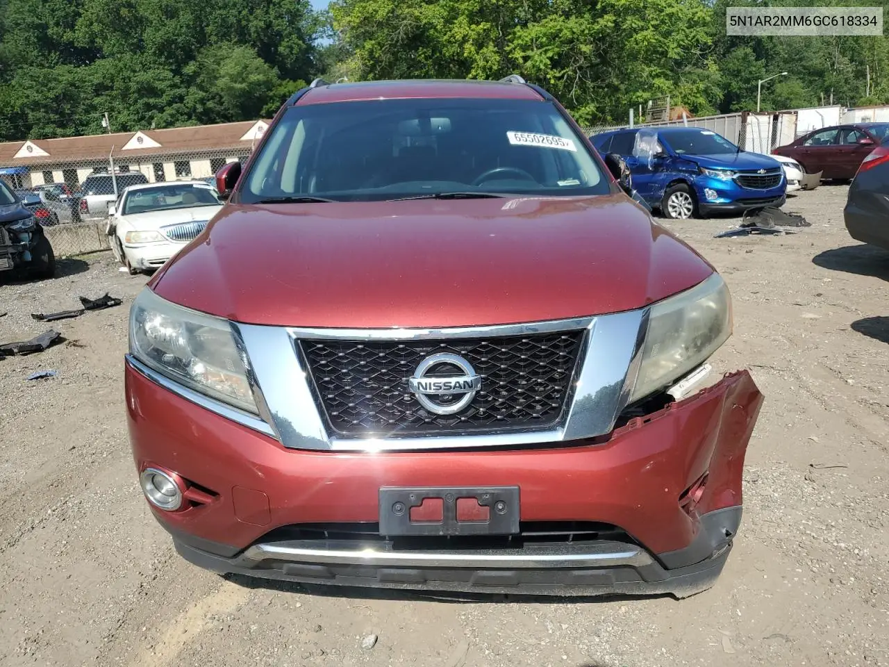 2016 Nissan Pathfinder S VIN: 5N1AR2MM6GC618334 Lot: 65502695