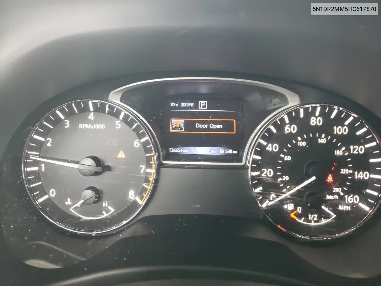 2017 Nissan Pathfinder S VIN: 5N1DR2MM5HC617870 Lot: 62700335