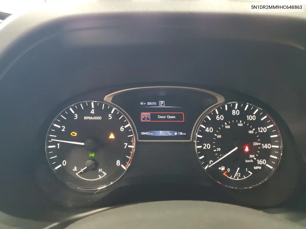 2017 Nissan Pathfinder S VIN: 5N1DR2MM9HC648863 Lot: 62968595