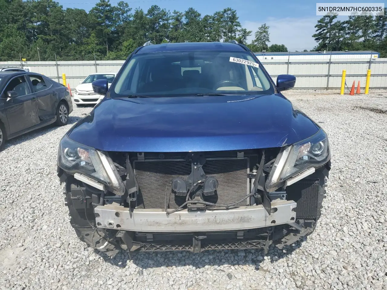 2017 Nissan Pathfinder S VIN: 5N1DR2MN7HC600335 Lot: 63022925