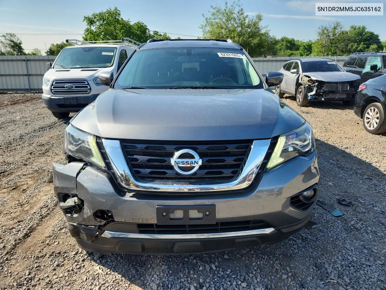 2018 Nissan Pathfinder S VIN: 5N1DR2MM5JC635162 Lot: 62391665