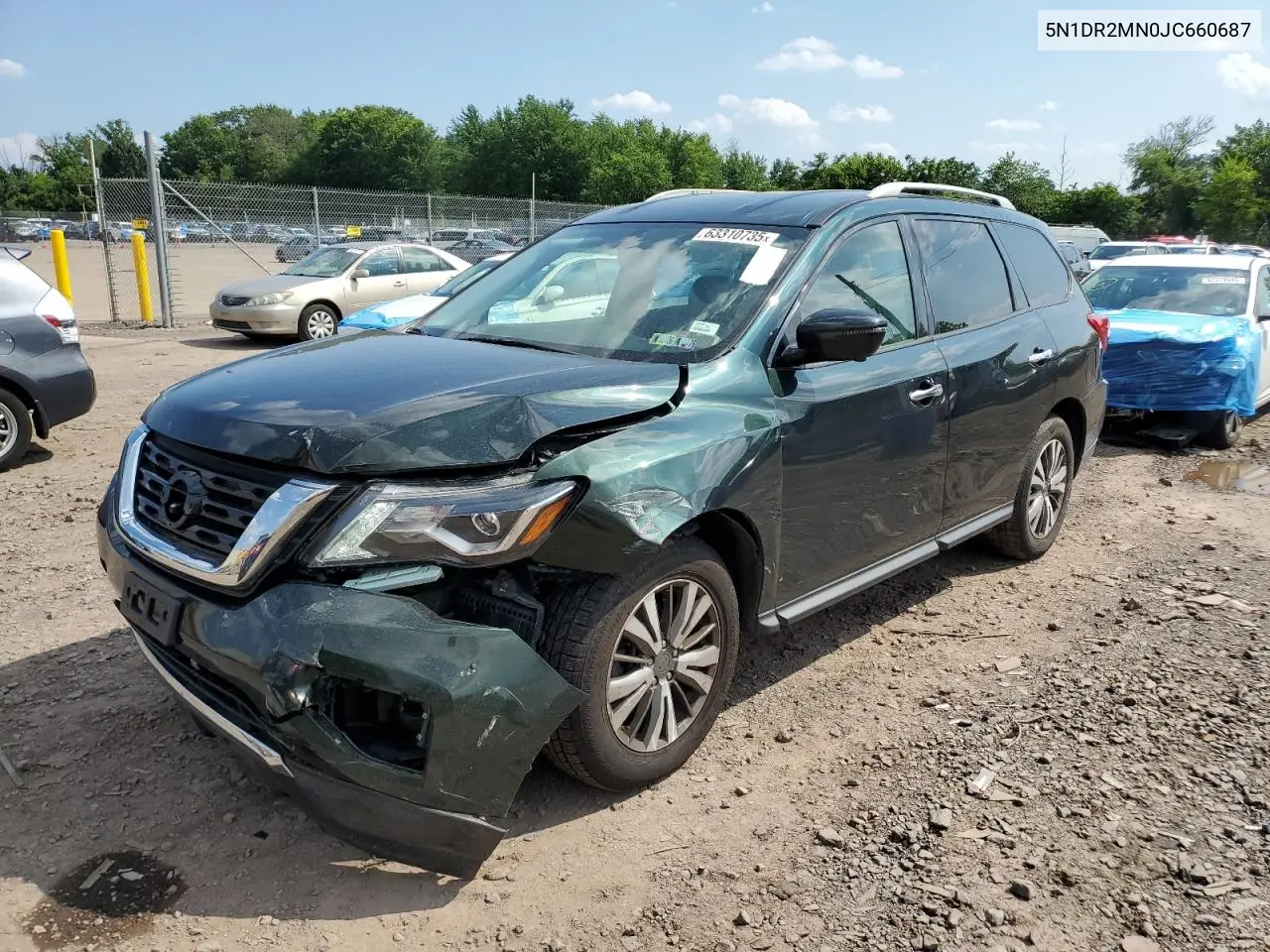 2018 Nissan Pathfinder S VIN: 5N1DR2MN0JC660687 Lot: 63310735