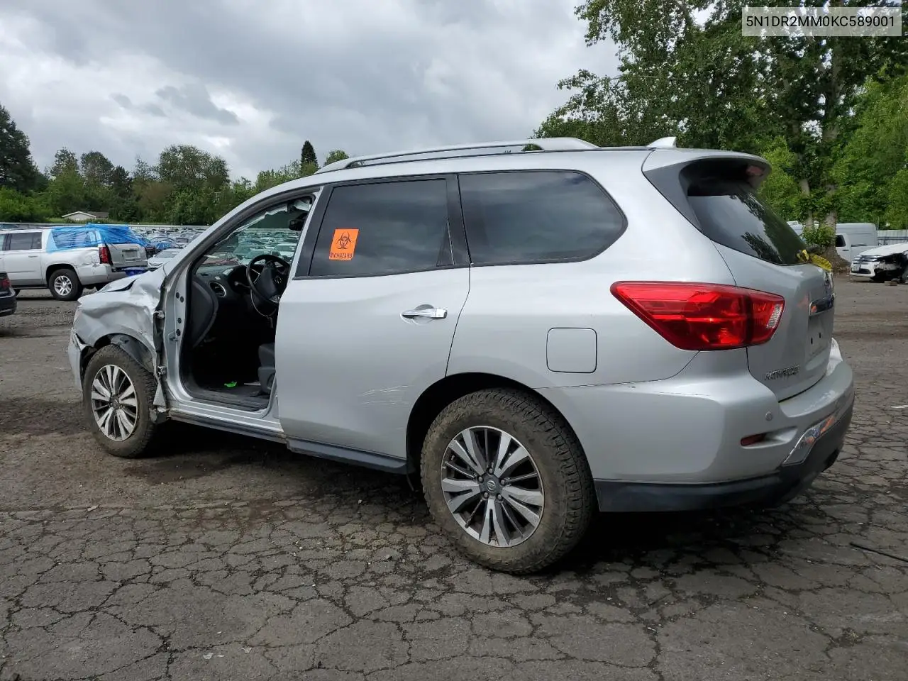 2019 Nissan Pathfinder S VIN: 5N1DR2MM0KC589001 Lot: 56943885